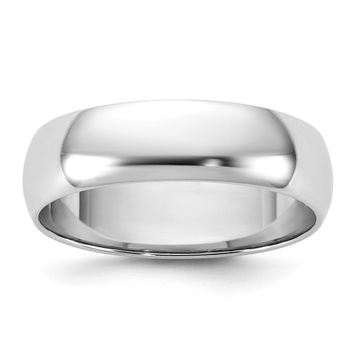 Rhodium-Plated 14K White Gold 5.5 mm Half Round Wedding Band