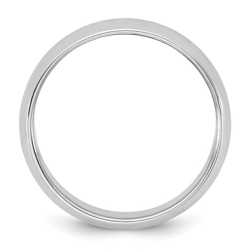 Rhodium-Plated 14K White Gold 6.5 mm Half Round Wedding Band - View 2