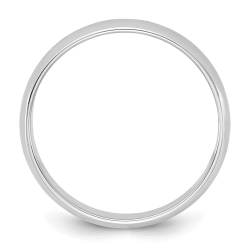 Rhodium-Plated 14K White Gold 4.5 mm Lightweight Half Round Wedding Band - View 2