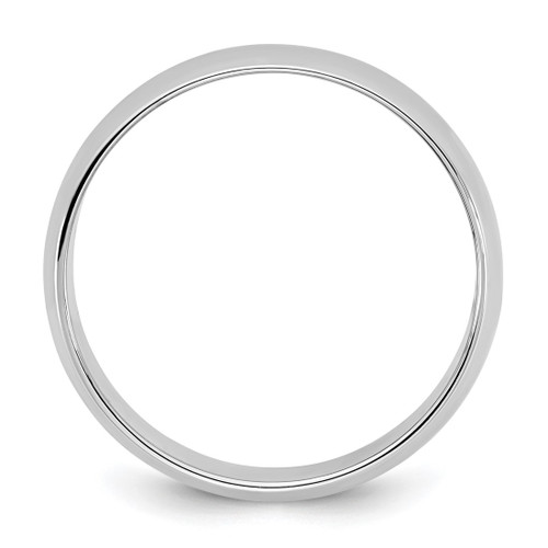 Rhodium-Plated 14K White Gold 6.5 mm Lightweight Half Round Wedding Band - View 2