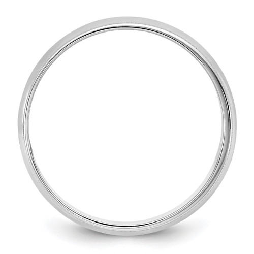 Rhodium-Plated 14K White Gold 5.5 mm Lightweight Milgrain Half Round Wedding Band - View 2