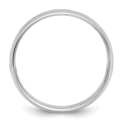 Rhodium-Plated 14K White Gold 8 mm Lightweight Milgrain Half Round Wedding Band - View 2