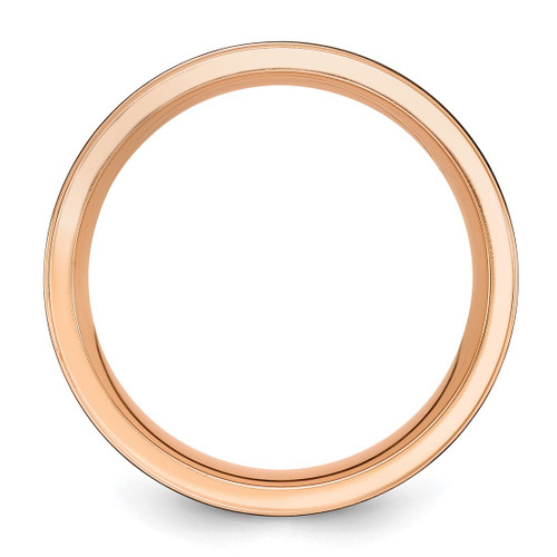 Chisel Black Zirconium Brushed and Polished Rose Ion-Plated 8 mm Wedding Band, Flat - ZCR113 - View 2