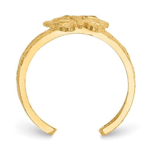 14K Yellow Gold Butterfly Toe Ring, 2 mm - View 2