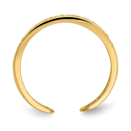 14K Yellow Gold 5 mm Greek Key Toe Ring - View 2