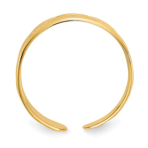 14K Yellow Gold Flower and Butterfly Toe Ring, 5 mm - View 2