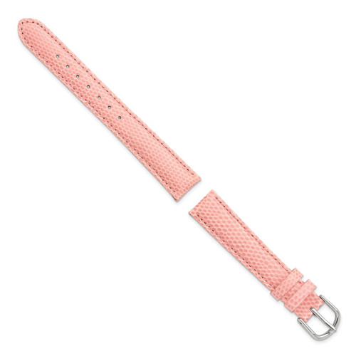 DeBeer 19 mm Rose Lizard Leather with Silver-Tone Buckle 7.5 Inch Watch Band - View 2