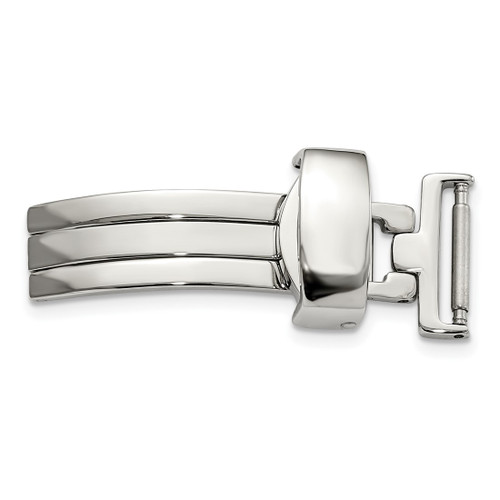 14 mm Silver-Tone Deployment Buckle