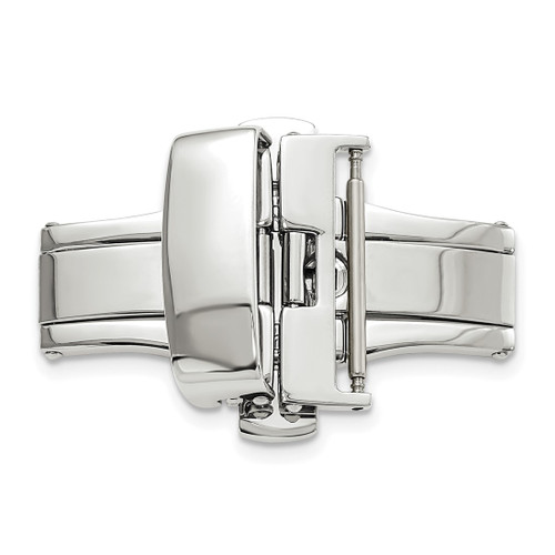 20 mm Silver-Tone Butterfly Style Deployment Buckle