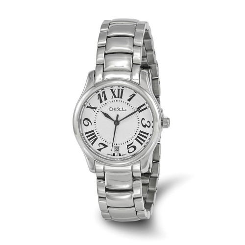 Women'S Chisel Stainless Steel White Dial Watch, 32 mm, Quartz