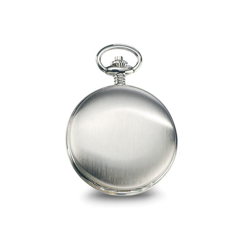 Charles Hubert Chrome-Finish White Skeleton Dial Pocket Watch, 42 mm, Hand-Wind - View 2