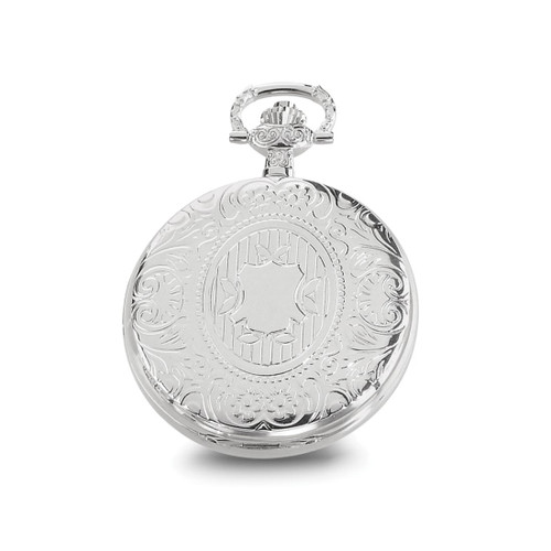 Charles Hubert Chrome-Finish White Dial Pocket Watch, 50 mm, Hand-Wind - View 2