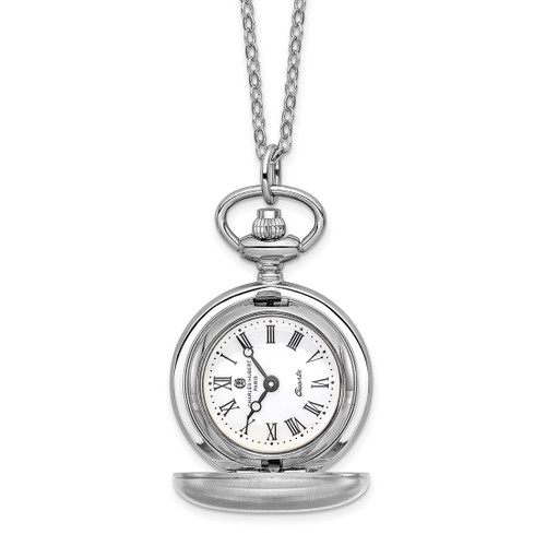 Women'S Charles Hubert Satin Chrome Finish Brass Pendant Watch, 26 mm, Quartz