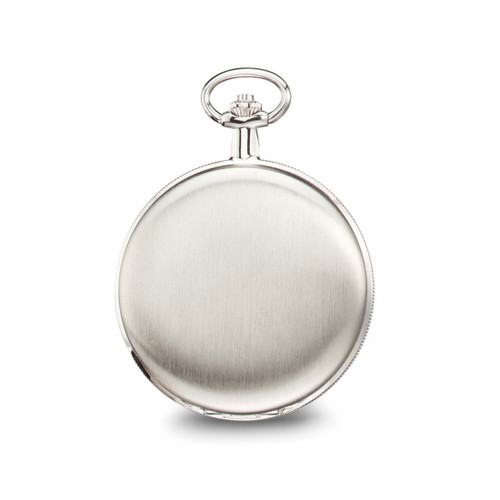 Charles Hubert Satin Chrome-Finish Brass Pocket Watch, 50 mm, Hand-Wind - View 2