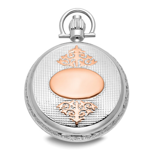 Charles Hubert Two-Tone Rose Gold-Finish Brass Pocket Watch, 48 mm, Hand-Wind - View 2