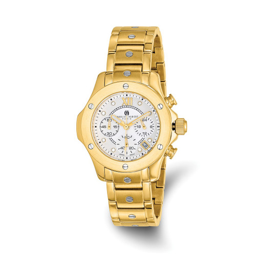 Women'S Charles Hubert Ion-Plated Stainless Silver 32 mm Dial Watch, Quartz