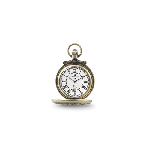 Charles Hubert Antique Gold-Finish Steam Engine Pocket Watch, 47 mm, Quartz