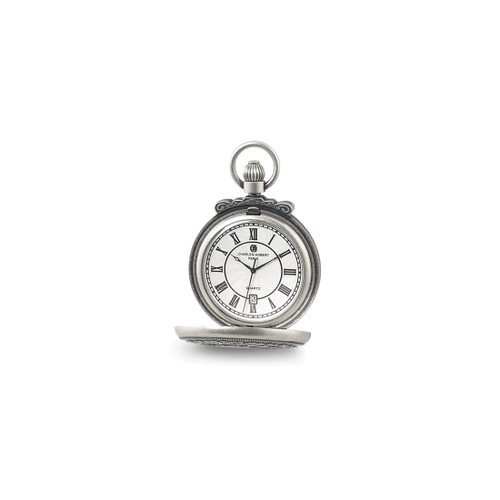 Charles Hubert Antique Chrome-Finish Steam Engine Pocket Watch, 47 mm, Quartz