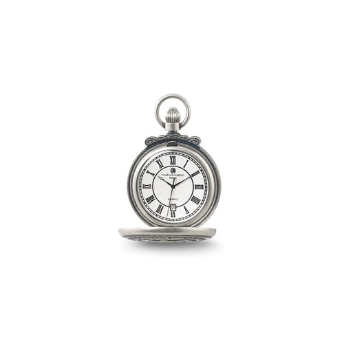 Charles Hubert Antique Chrome-Finish Shield Pocket Watch, 47 mm, Quartz