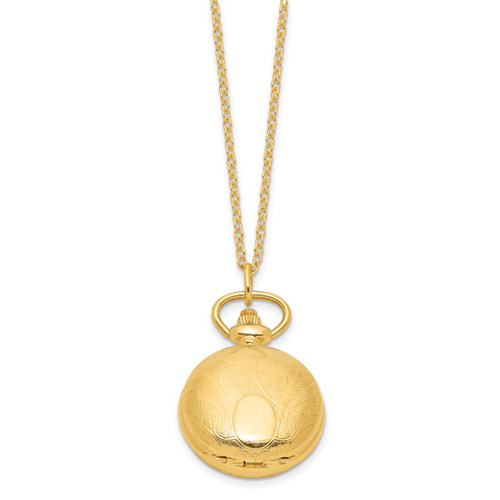 Charles Hubert Gold-Finish Scroll Design Pendant Watch, 26 mm, Quartz - View 2