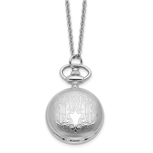 Charles Hubert Chrome-Finish Quilted Design Pendant Watch, 26 mm, Quartz - View 2