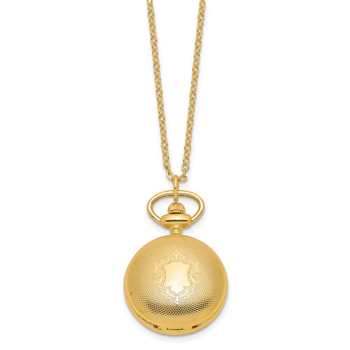 Charles Hubert Gold-Finish Quilted Design Pendant Watch, 26 mm, Quartz - View 2