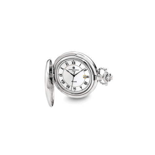 Charles Hubert Chrome-Finish Floral Design Pocket Watch, 44 mm, Quartz - XWA4461