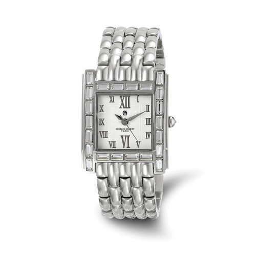 Women'S Charles Hubert Stainless Steel Crystal Bezel 27 x 32 mm Watch, Quartz