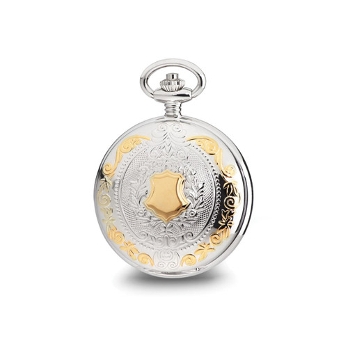 Charles Hubert Two-Tone White Dial Three Hands Pocket Watch, 42 mm, Quartz - View 2