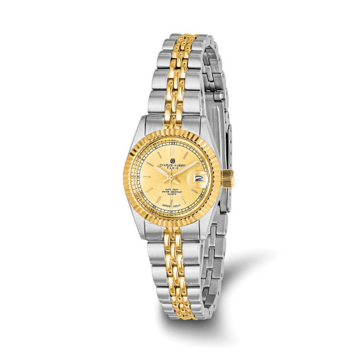 Women'S Charles Hubert Ion-Plated 2-Tone Gold-Tone Dial 26 mm Watch, Quartz