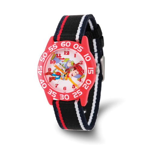 Disney Toy Story Buzz/Woody Acrylic Red Time Teacher Watch, 32 mm, Quartz