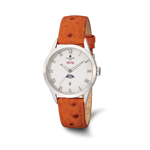 Charles-Hubert Stainless Steel White Dial with Day and Date Watch, 40 mm, Quartz
