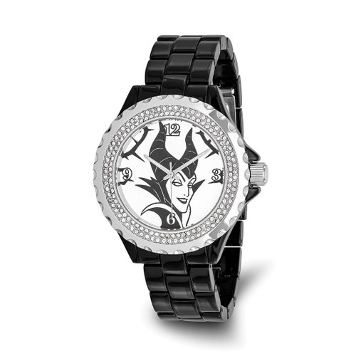 Disney Adult Size Maleficent Crystal Black Watch, 41 mm, Quartz