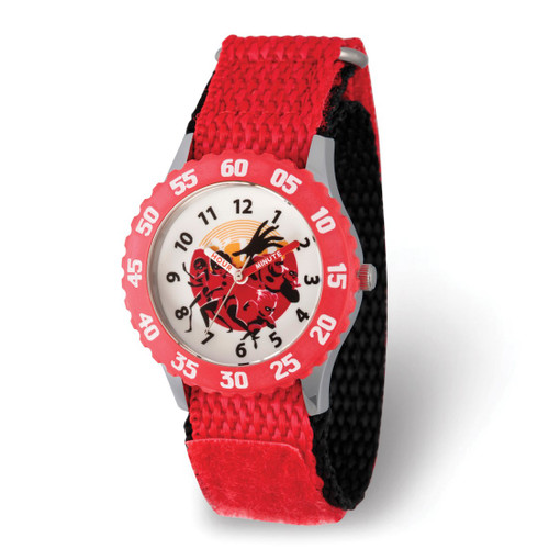 Disney Kids Incredibles 2 Red Nylon Band Time Teacher Watch, 32 mm, Quartz