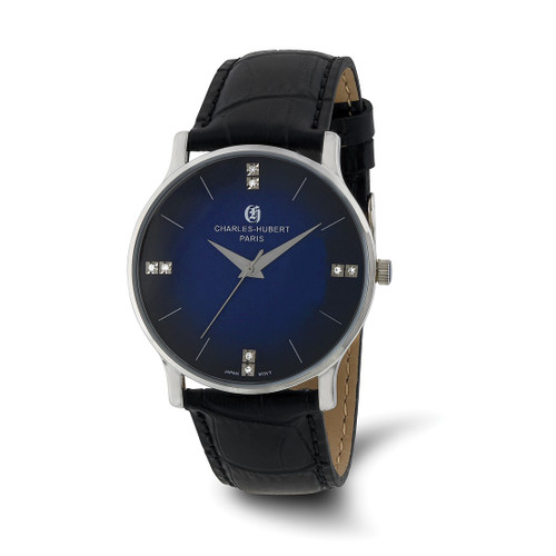 Charles Hubert Men'S Stainless Steel Blue Dial Watch, 40 mm, Quartz