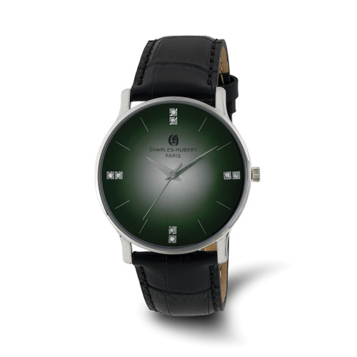 Charles Hubert Men'S Stainless Steel Green Dial Watch, 40 mm, Quartz
