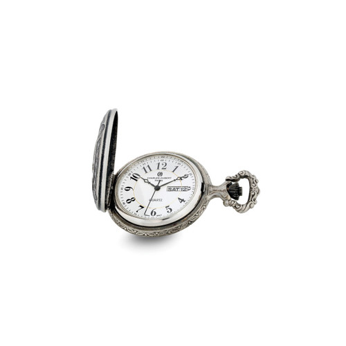 Charles Hubert Antique Chrome & Satin U.S. Seal Pocket Watch, 48 mm, Quartz