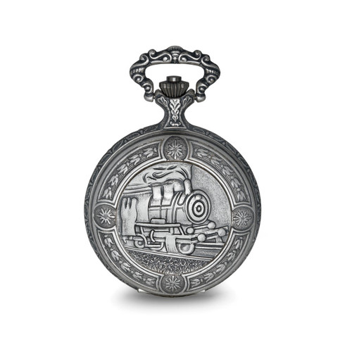 Charles Hubert Antique Chrome-Finish Train Pocket Watch, 48 mm, Quartz - View 2