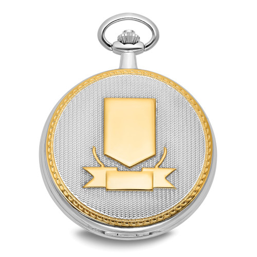 Charles Hubert Gold-Finish Two-Tone White Dial Pocket Watch, 48 mm, Quartz - View 2