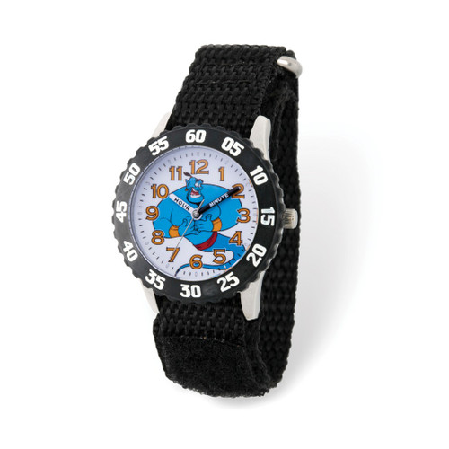Disney Kids Aladdin Genie Time Teacher Black Nylon Band Watch, 32 mm, Quartz