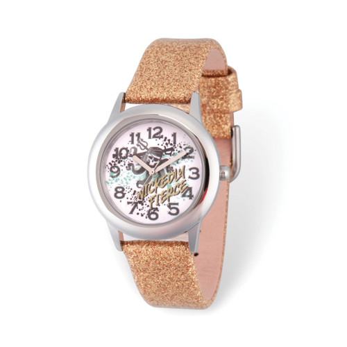 Disney Kids Descendants Sickedly Fierce Gold Glitter Band Watch, 32 mm, Quartz