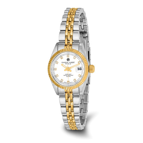 Women'S Charles Hubert Two-Tone Stainless Steel White Dial Watch, 36 mm, Quartz