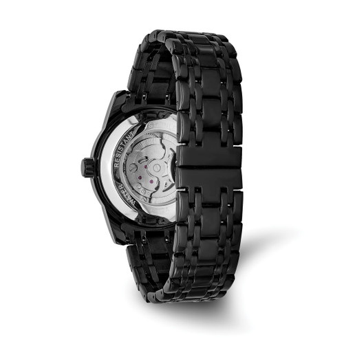 Mason Sales Stainless Steel Black Ion-Plated Skeleton Movement Watch, 40 mm, Automatic - View 2