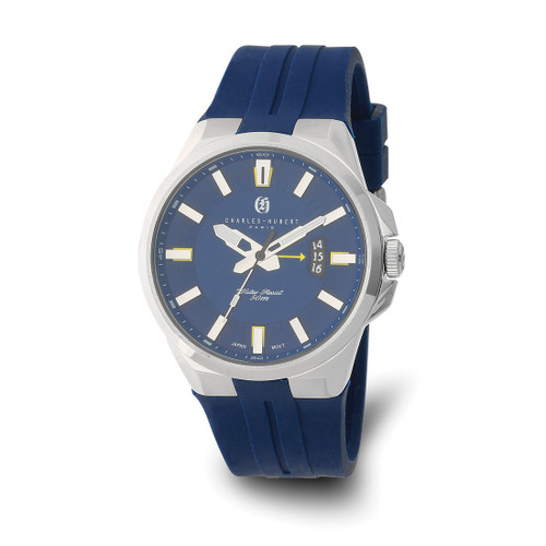 Charles Hubert Stainless Steel Blue Dial Watch, 44 mm, Quartz