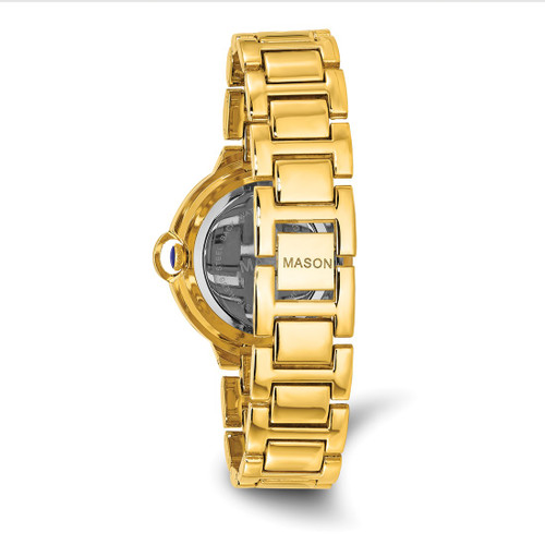 Mason Sales Stainless Steel Yellow Ion-Plated with Crystal Bezel and Face Watch, 37 mm, Quartz - View 2