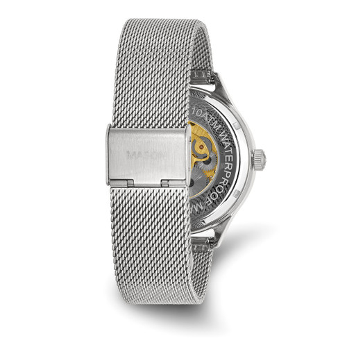 Mason Sales Stainless Steel Skeleton Movement Mesh Band Watch, 42 mm, Automatic - XWA6640 - View 2
