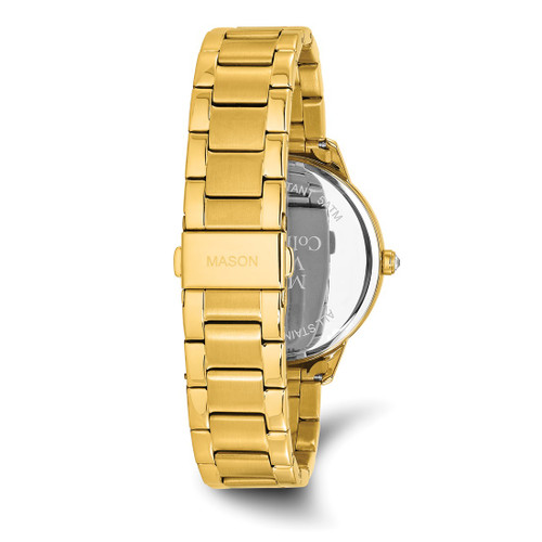 Mason Sales Stainless Steel Yellow Ion-Plated Black Dial with Crystal Watch, 41 mm, Quartz - View 2