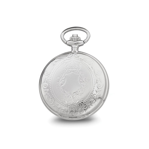 Charles Hubert Chrome-Finish White Dial Three Hands Pocket Watch, 42 mm, Quartz - View 2
