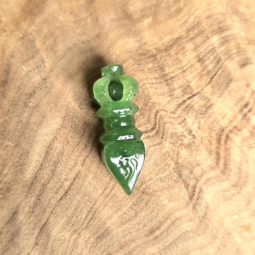 Natural Canadian Nephrite Jade Vajra - 24mm Pendant/Charm