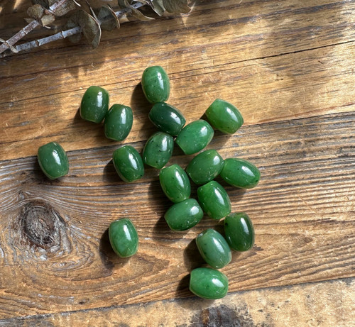 Natural Nephrite Jade 12mm x 15mm Bead - Sold Individually